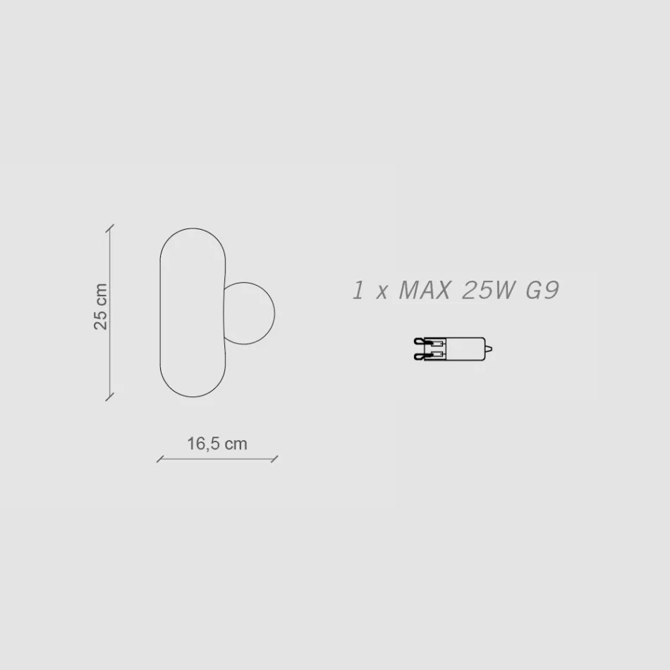 Wandleuchte mit Diffusor aus Opalglas, hergestellt in Italien – Bumbum Viadurini