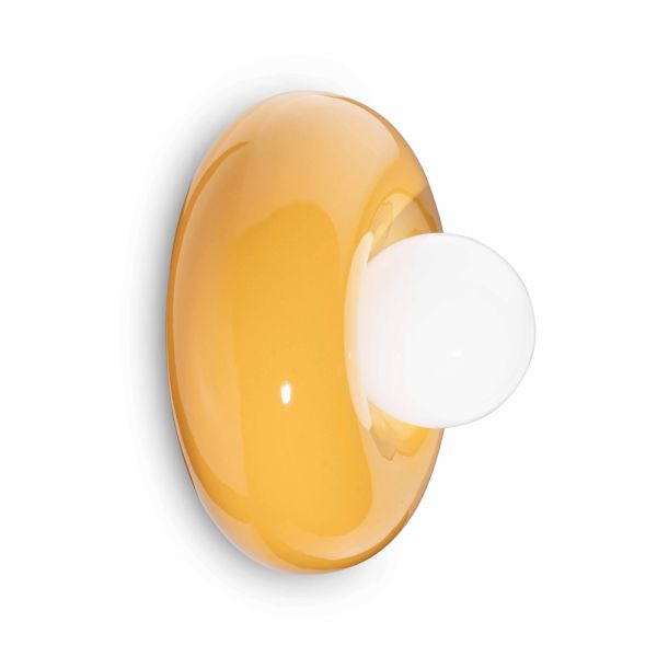 Wandleuchte mit diffusor aus opalglas, hergestellt in italien – bumbum