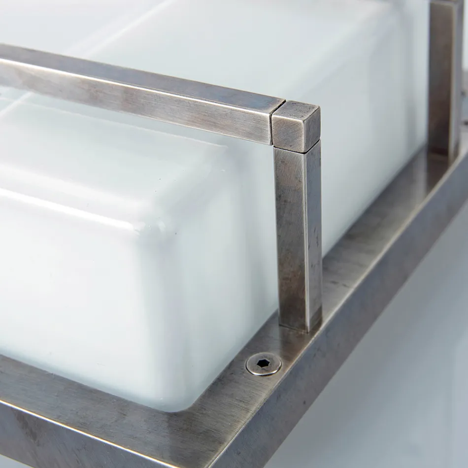 Außenwandleuchte aus Messing, E27, geometrisches Design, hergestellt in Italien – Kristall Viadurini