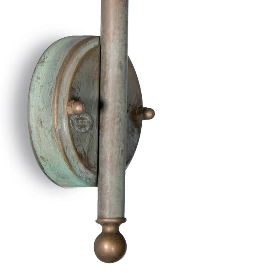 Elfico Außenwandleuchte aus Messing, Opalglas und Schutzart IP44 Viadurini