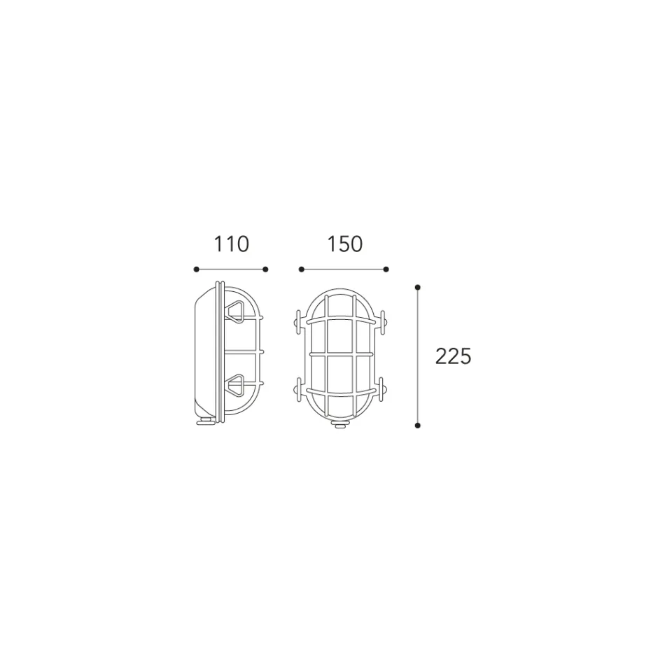 Vintage-Außenwandleuchte aus Messing mit Opal-/Klarglas – Sirene Viadurini