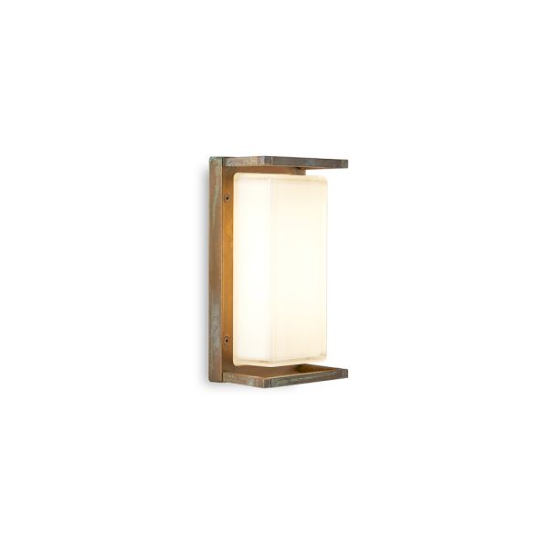 Vintage-außenwandleuchte aus messing, e27 und elegantes licht - kristall