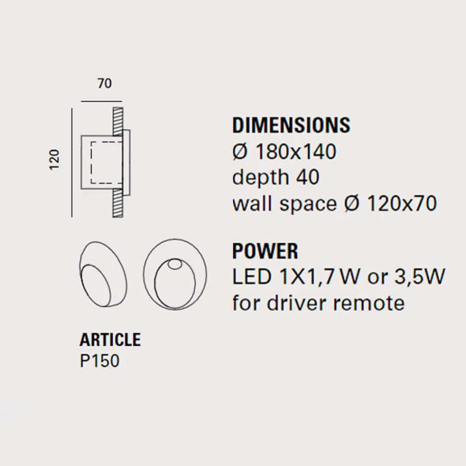 Ovale Außenwandleuchte aus farbigem Terrakotta Oval - Toscot Viadurini