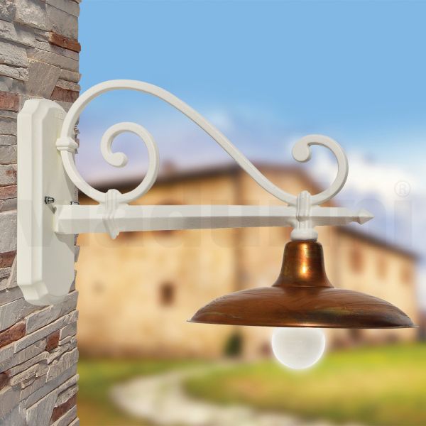 Vintage-außenwandleuchte aus aluminium und messing, hergestellt in italien – adela