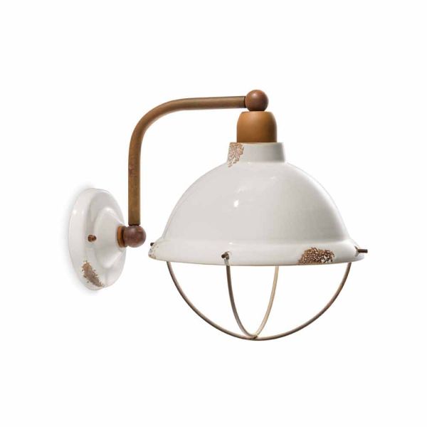 Wandlampe aus keramik und metall skyler im industrial style