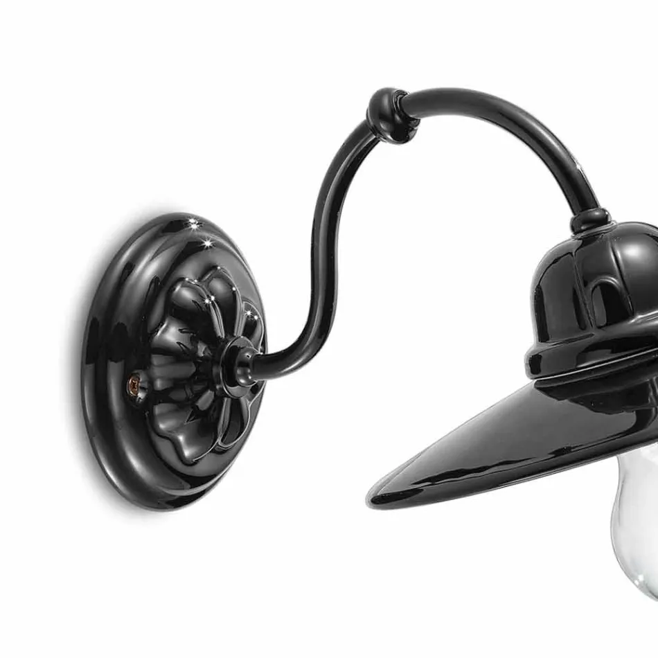 Lampe in glänzend Keramik-Wand Ferroluce Retro Viadurini