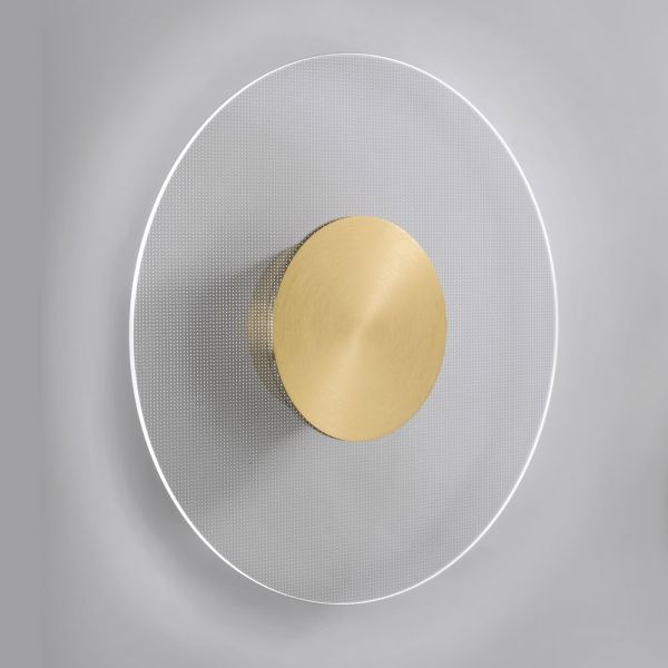 Nora - wandleuchte aus metall mit mikrogepunktetem plexiglasdiffusor