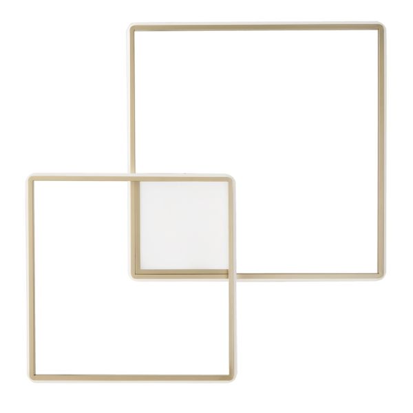 Modern - formale wandleuchte aus gold lackiertem metall mit led