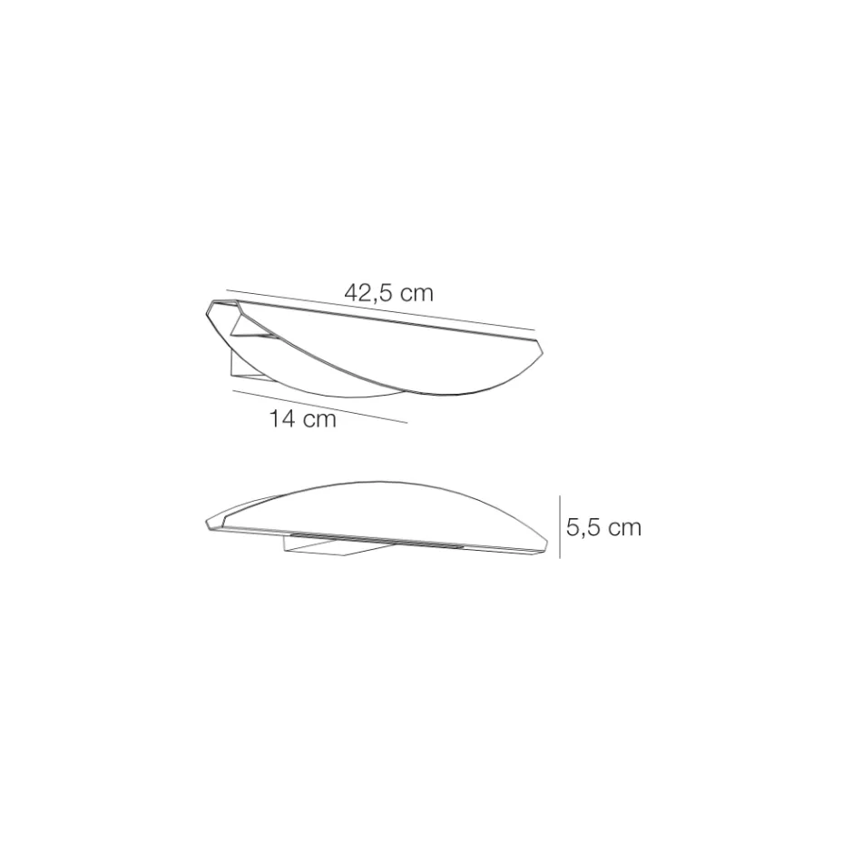 Wandleuchte aus recycelbarem Aluminium in verschiedenen Farben - Mila Viadurini