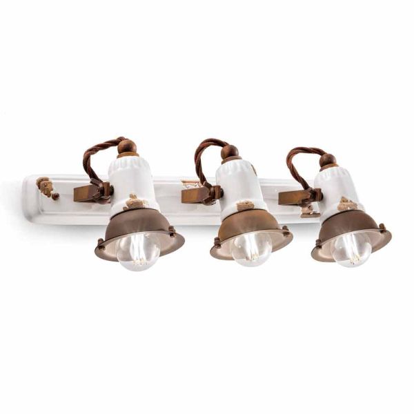 Wandlampe 3-strahler verstellbar aus keramik und metall lacey