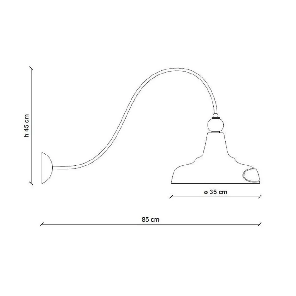 Industriedesign-Wandlampe aus Eisen und Keramik, handgefertigt - Grunge Viadurini