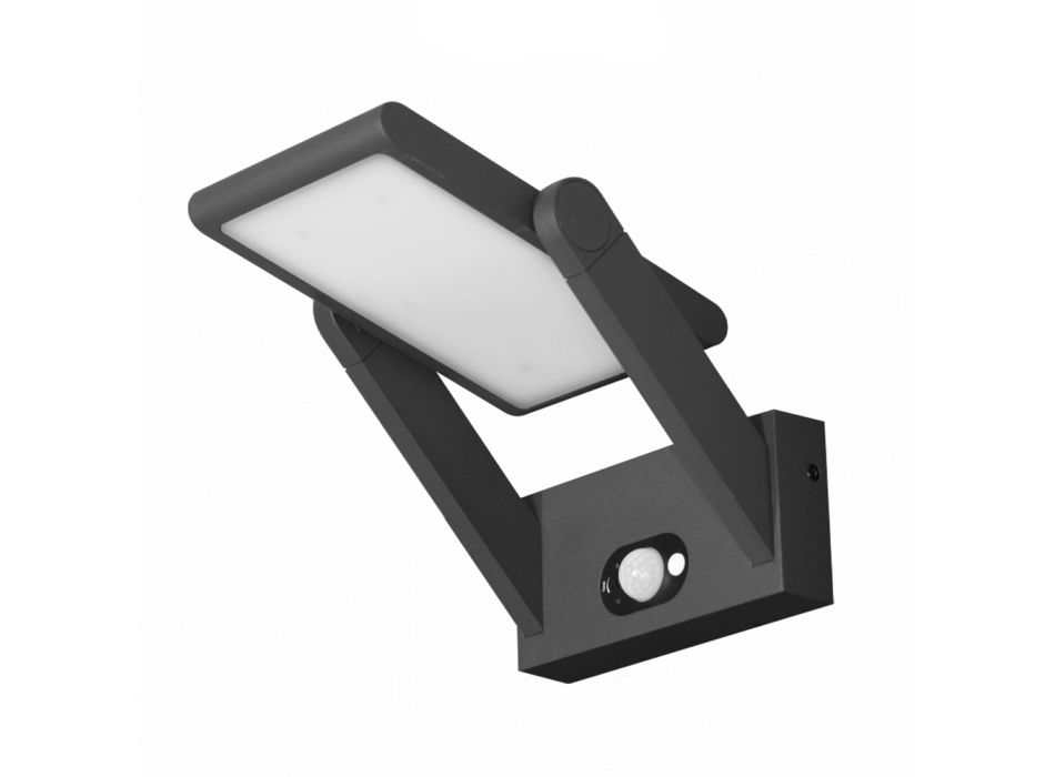 Wandleuchte Solar Led Spotlight aus weißem oder schwarzem Aluminium mit Sensor - Hugo