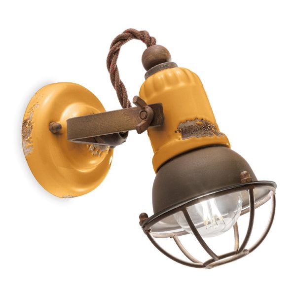 Applikations-spotlight im industriestil, handgefertigt aus eisen und keramik – loft