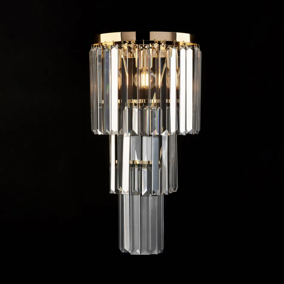 Applikationen aus Eisen und Gold mit Strasssteinen, hergestellt in Italien, für die Inneneinrichtung - Wien Viadurini