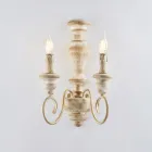 Wandleuchten aus Holz und lackiertem Eisen, hergestellt in Italien für die Inneneinrichtung - Toskana Viadurini