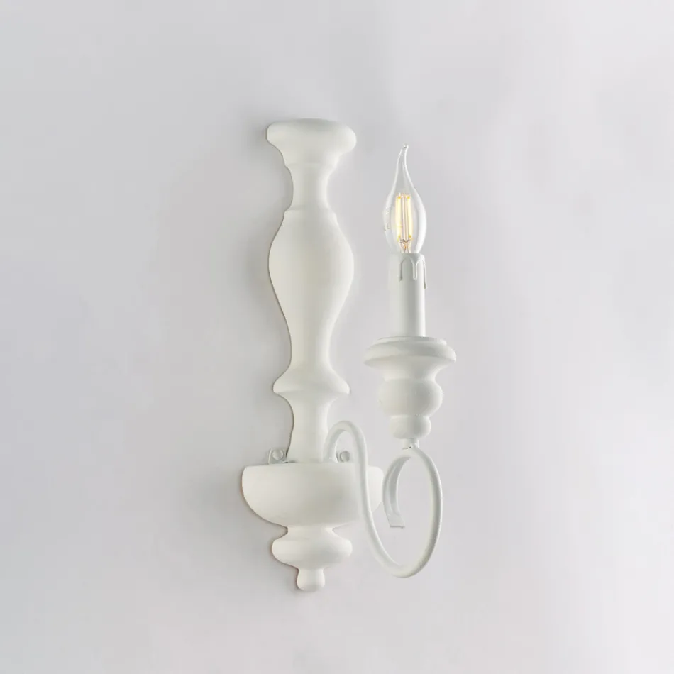 Wandleuchten aus Holz und lackiertem Eisen, hergestellt in Italien für die Inneneinrichtung - Toskana Viadurini