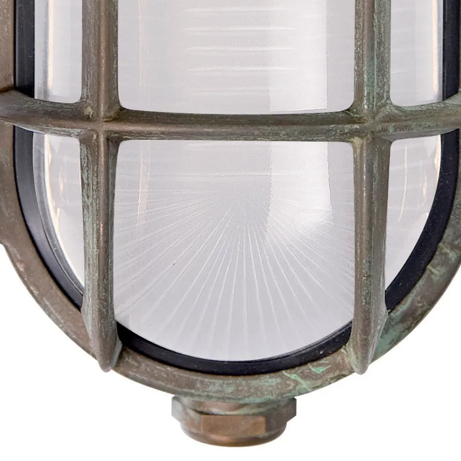 Vintage-Wandleuchte aus Messing mit Opal-/Klarglas – Meerjungfrau Viadurini