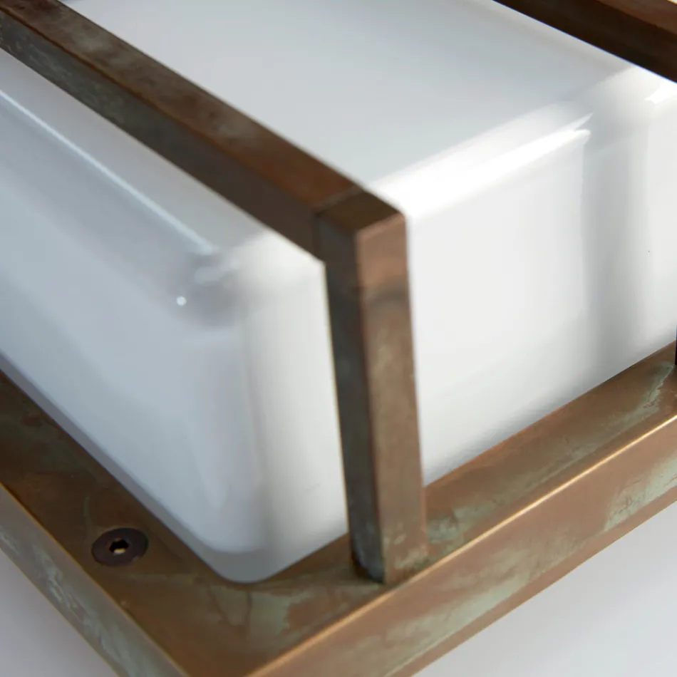 Vintage-Wandleuchte aus Messing, E27-Fassung, stimmungsvolles Licht, hergestellt in Italien – Kristall Viadurini