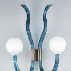 Wandlampe aus blauem Venedig Glas und Metall handgefertigt in Italien - Antonietta Viadurini