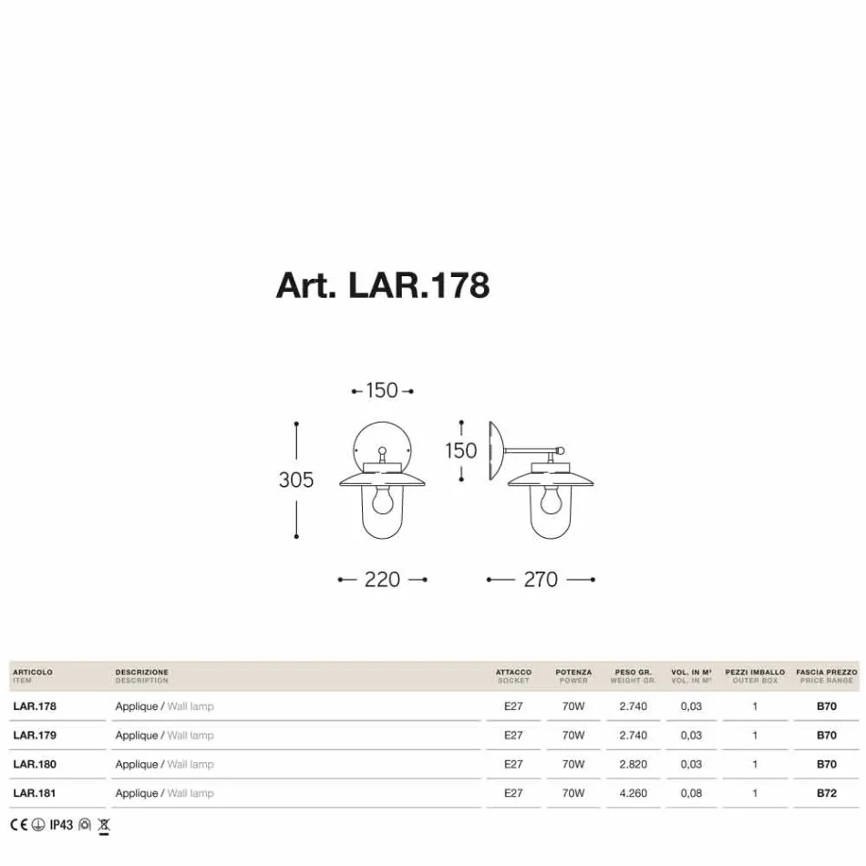 Applikationen La Traviata Kupfer, Glas und Messing antik Viadurini