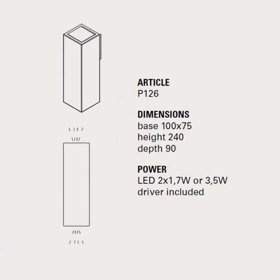 LED-Außenwandleuchte Smith-Toscot im Steingut-Design H 24 cm Viadurini