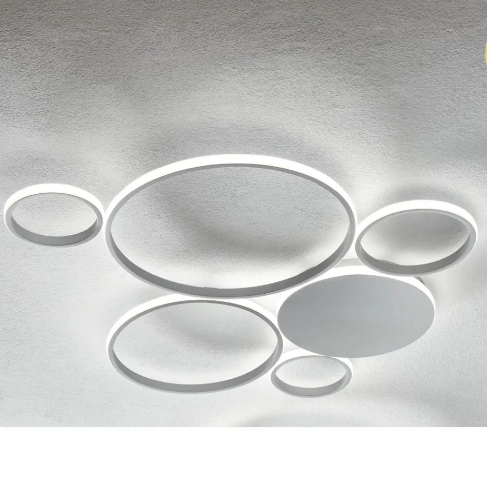 Moderne LED-Wandleuchte aus lackiertem Metall in Gold- oder Silber-Finish - Punto Viadurini