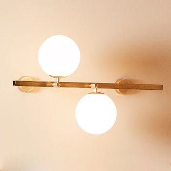 LED-Wandleuchte im Vintage-Stil aus Messing und Glas Made in Italy - Grinta