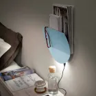 Moderne Wandleuchte mit Magazinfach, USB- und LED-Licht Made in Italy - Foster Viadurini