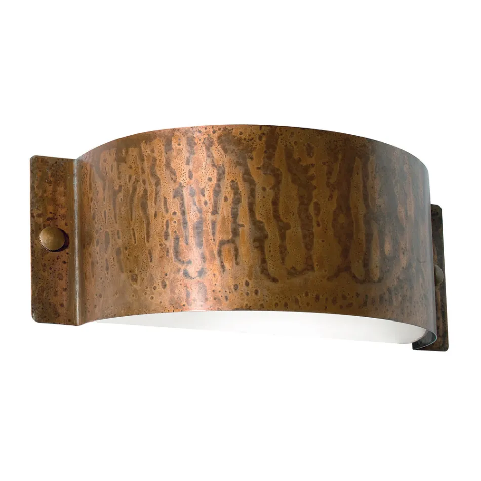 Halbmond-Wandleuchte aus Kupfer und LED, hergestellt in Italien – Beispiel Viadurini