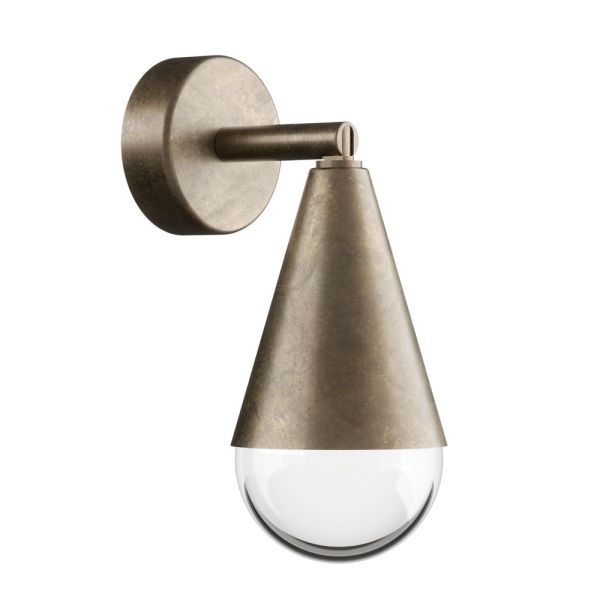 Außenwandleuchte aus eisen und glas, hergestellt in italien – cloudy