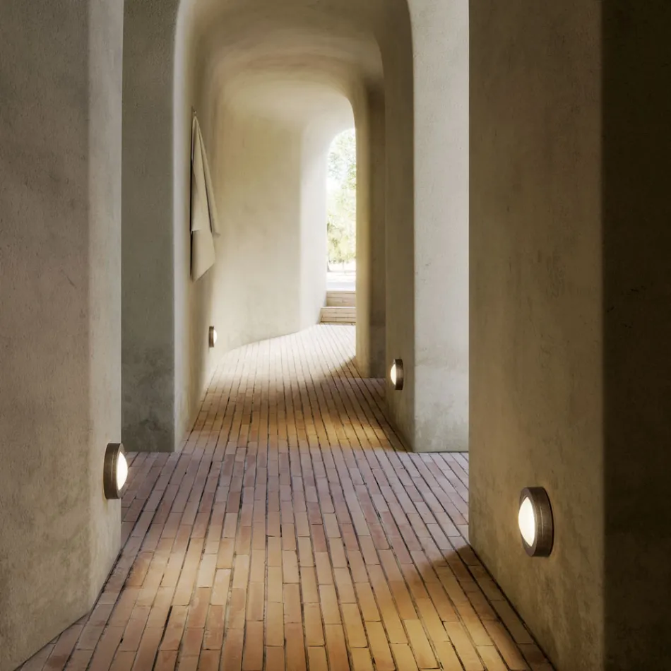 Runde Wandleuchte aus Messing mit optionalem Detail – Boot Viadurini