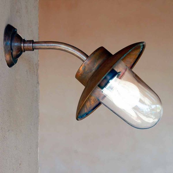 Wandlampe aus kupfer, messing und glas nabucco also bernardi