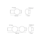 Wand- oder Deckenleuchte aus Aluminium und weißem mundgeblasenem Glas - Alma Viadurini