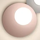 Wand- oder Deckenleuchte aus Aluminium, Metall und weißem Glas - Luma Viadurini