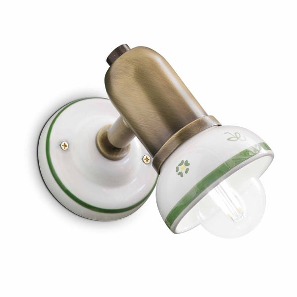 Verstellbare wandlampe aus keramik ferroluce savona