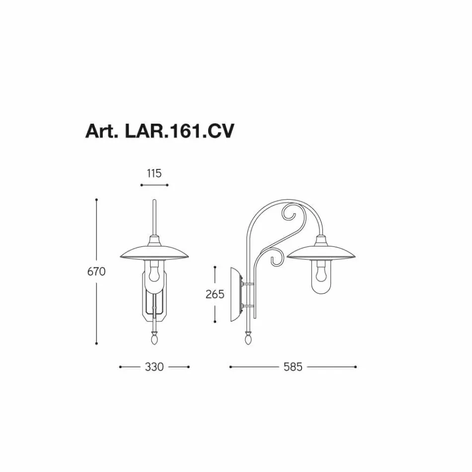 Applikationen Otello Kupfer, Messing, Glas, Aluminium Viadurini