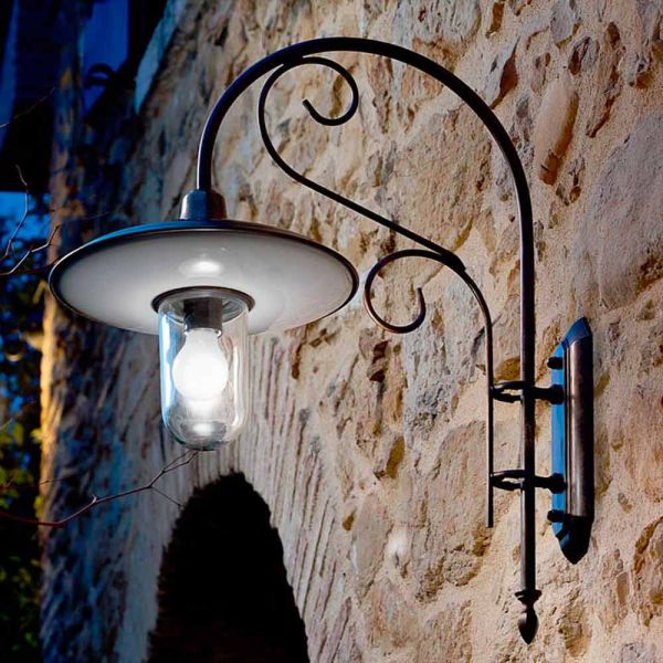 Wandlampe aus kupfer, messing, glas und aluminium otello