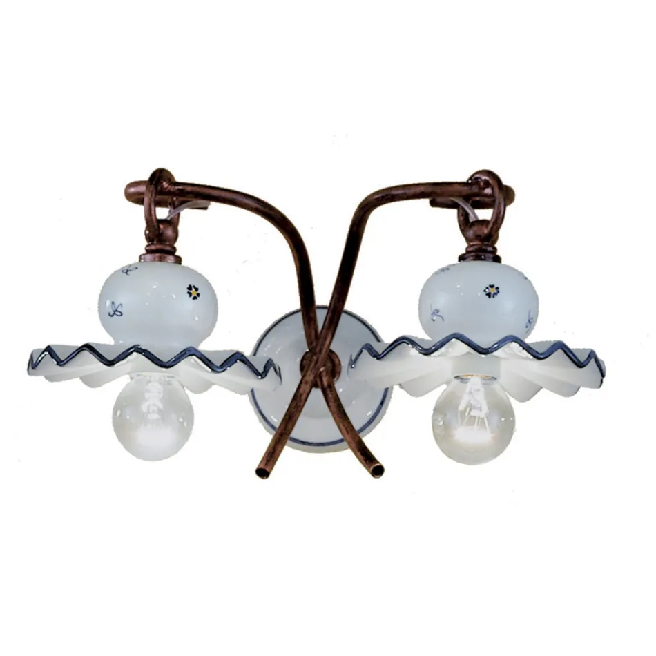 Keramik Wandleuchte handdekoriert Ferroluce Roma Viadurini