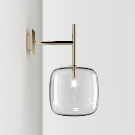 Elegante Wandleuchte aus mundgeblasenem Pyrexglas und Metall, hergestellt in Italien – Donatina Viadurini