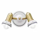 Runde Wandleuchte 2 Strahler aus Messing und handbemalter Keramik - Savona Viadurini