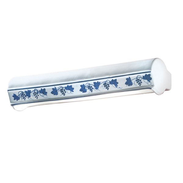 2-licht-röhren-wandlampe aus handbemalter dekorierter keramik - triest