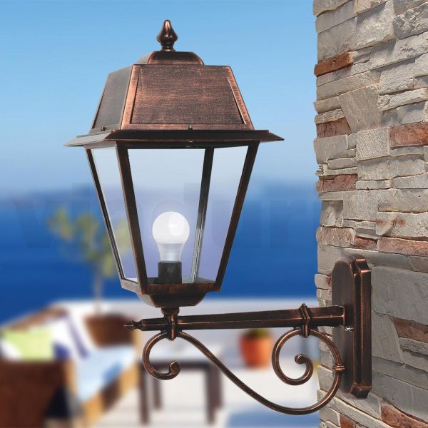 Vintage-außenwandleuchte aus aluminium und glas, hergestellt in italien – doroty