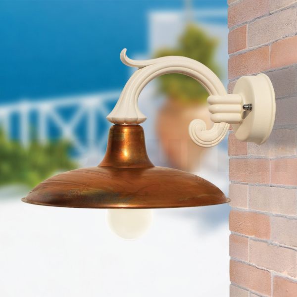 Vintage-gartenapplikation aus aluminium und messing, hergestellt in italien – adela