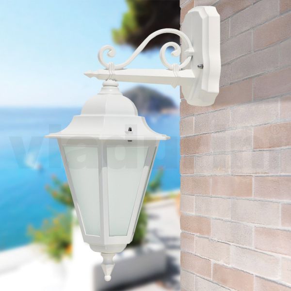 Vintage-außenwandleuchte aus weißem aluminium, hergestellt in italien – terella