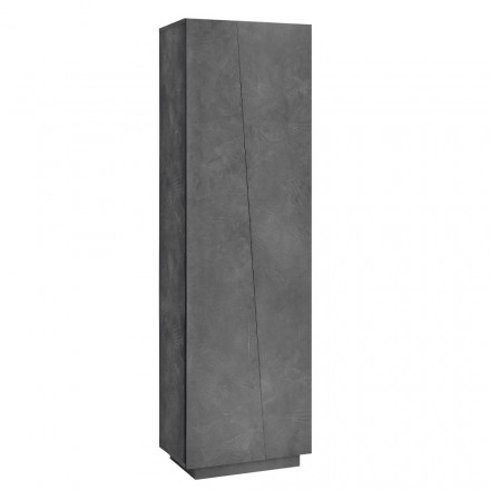 2-türiger Kleiderschrank aus nachhaltigem Melaminholz in Weiß oder Schiefer - Joris Viadurini