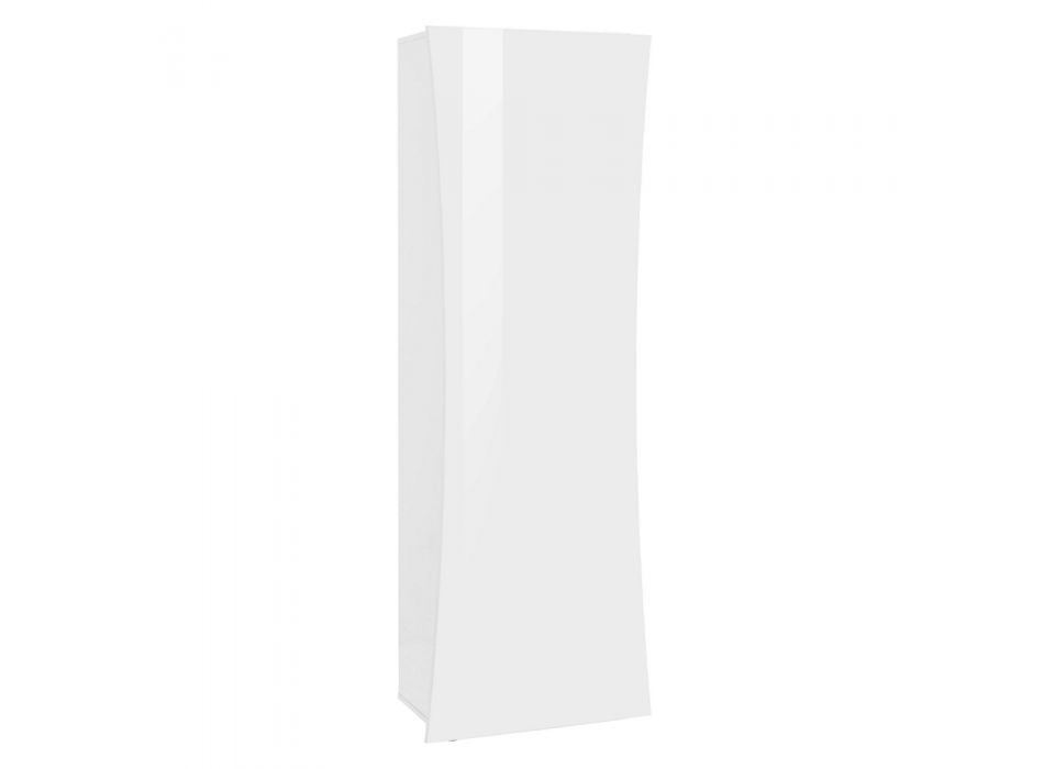 Weißer Holz Wandeingang Kleiderschrank Gewölbtes Design 1 Tür - Sabine Viadurini