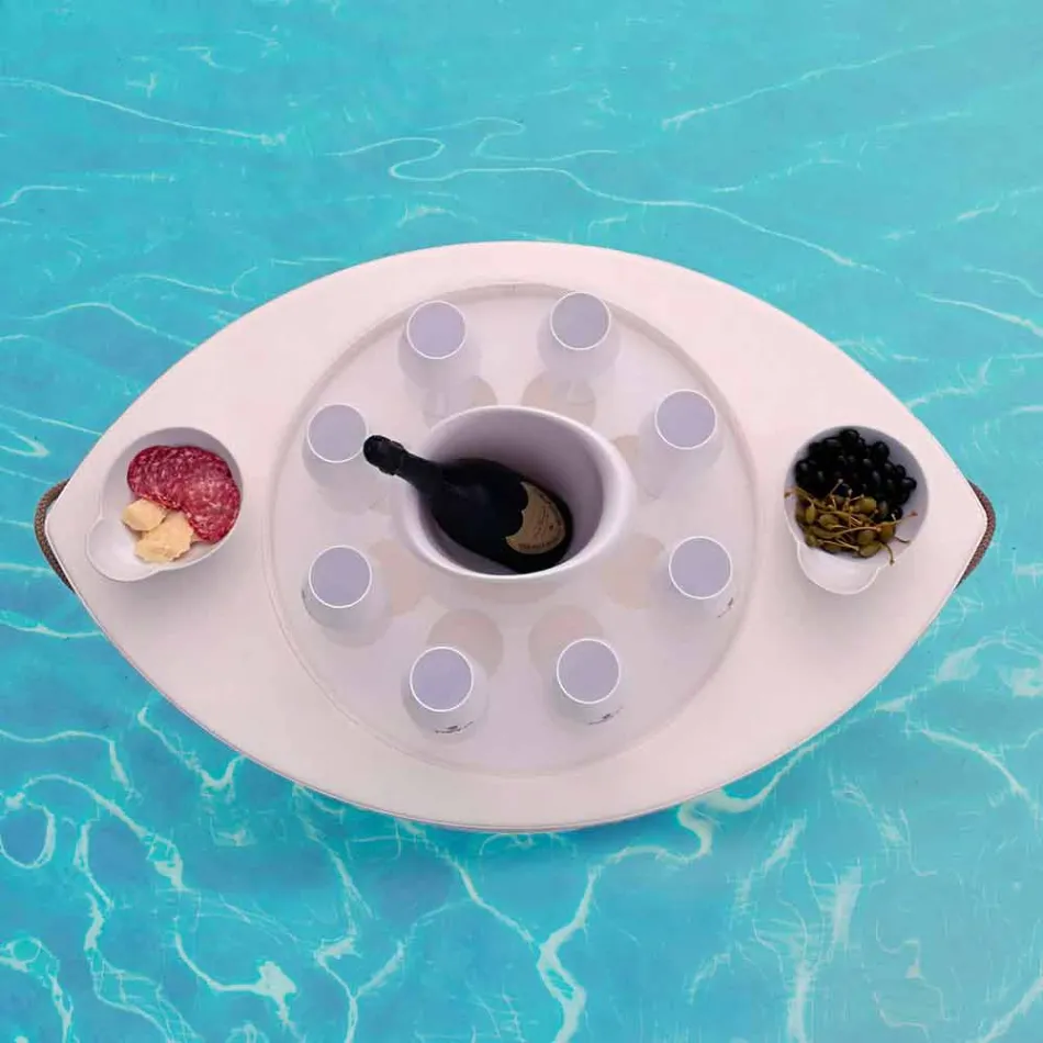 Trona Bootfahrende weiße Kunstlederschwimmbar Made in Italy Viadurini