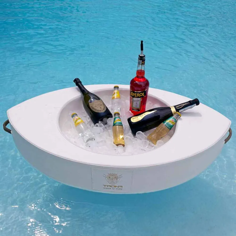 Trona Bootfahrende weiße Kunstlederschwimmbar Made in Italy Viadurini