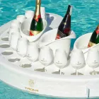 Swim-up-Bar Trona Kunstleder weiß nautische und Plexiglas Viadurini