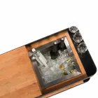 Modernes mobiles Bar-on-Wheels-Design mit Tisch aus Holz und Stahl - Giancalliope Viadurini